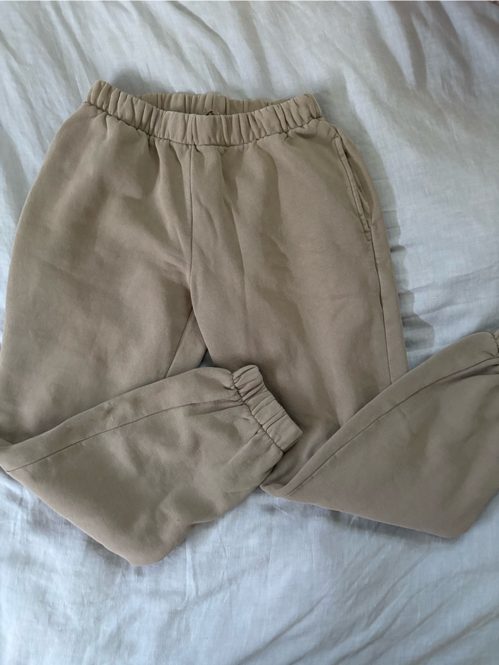 Brandy Melville Beige Elastic Waist Sweat Joggers